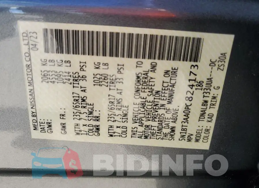 5N1BT3AA0PC824173 Photo# 14