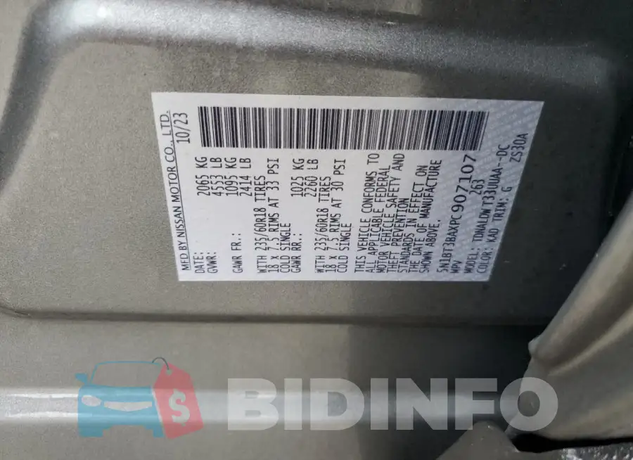 5N1BT3BAXPC907107 Photo# 13