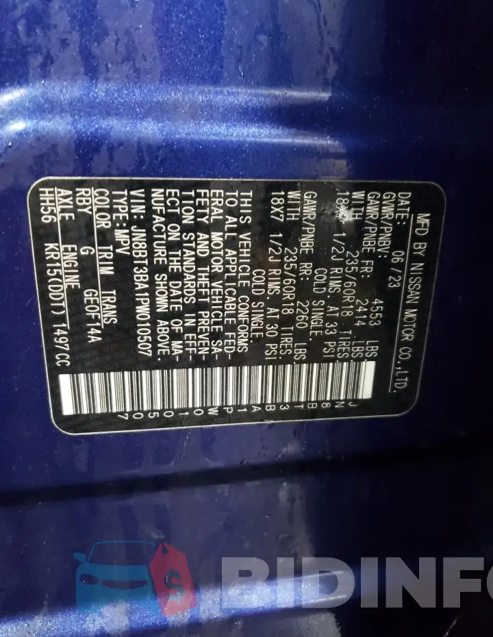 JN8BT3BA1PW010507 Photo# 12