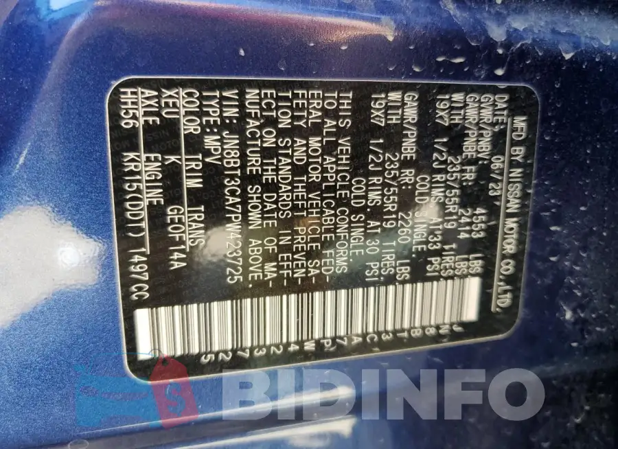 JN8BT3CA7PW423725 Photo# 13