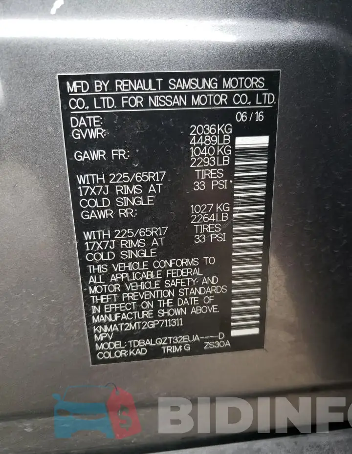 KNMAT2MT2GP711311 Photo# 13