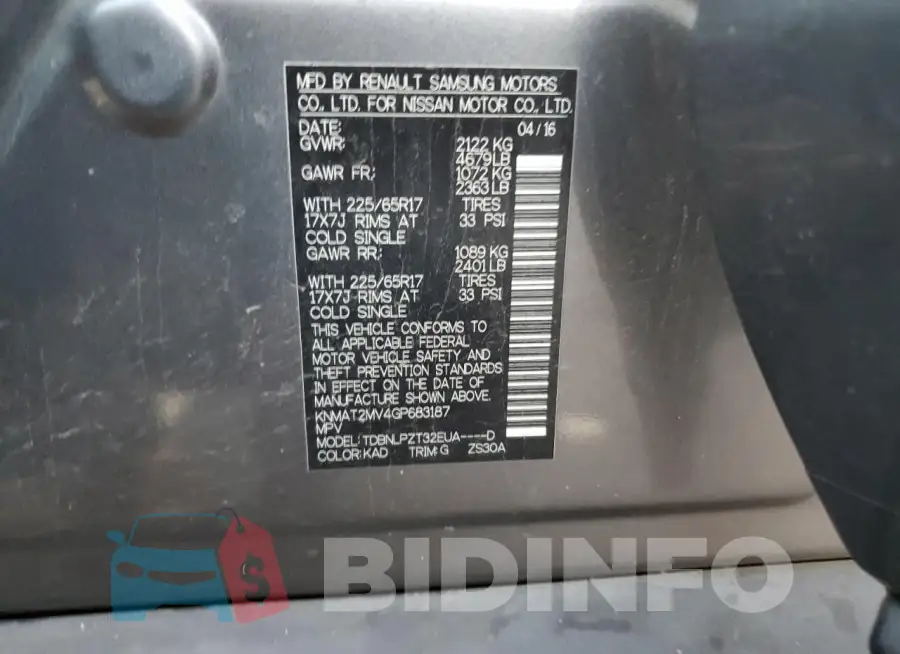 KNMAT2MV4GP683187 Photo# 13