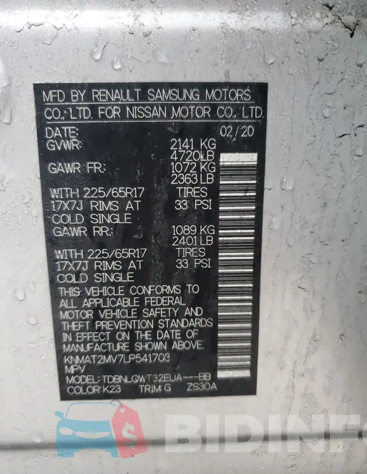 KNMAT2MV7LP541703 Photo# 14