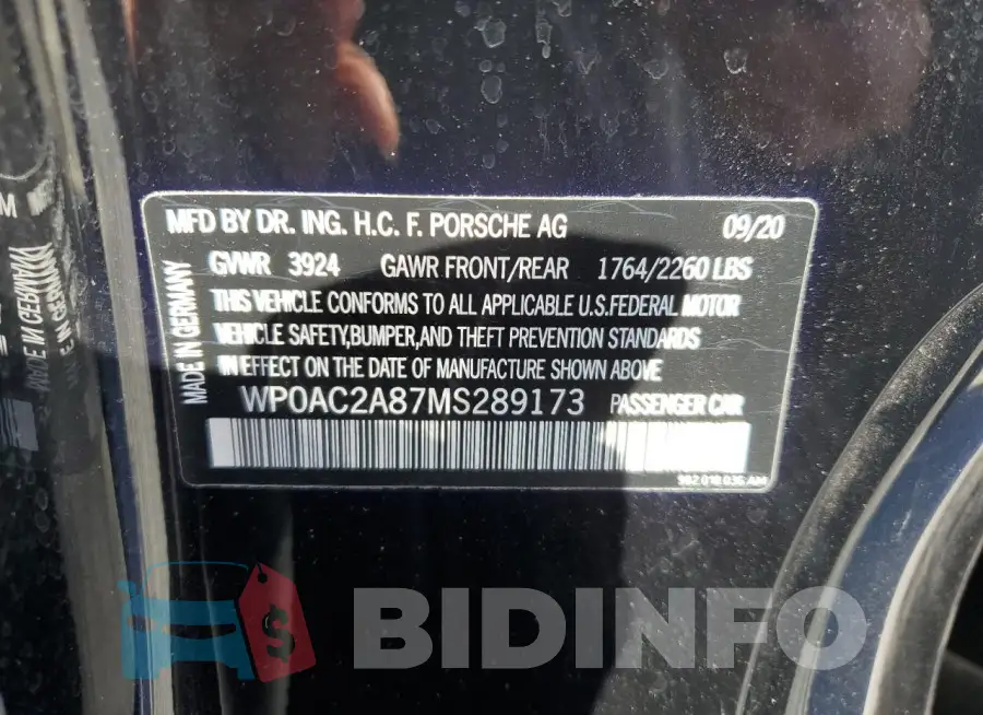 WP0AC2A87MS289173 Photo# 12