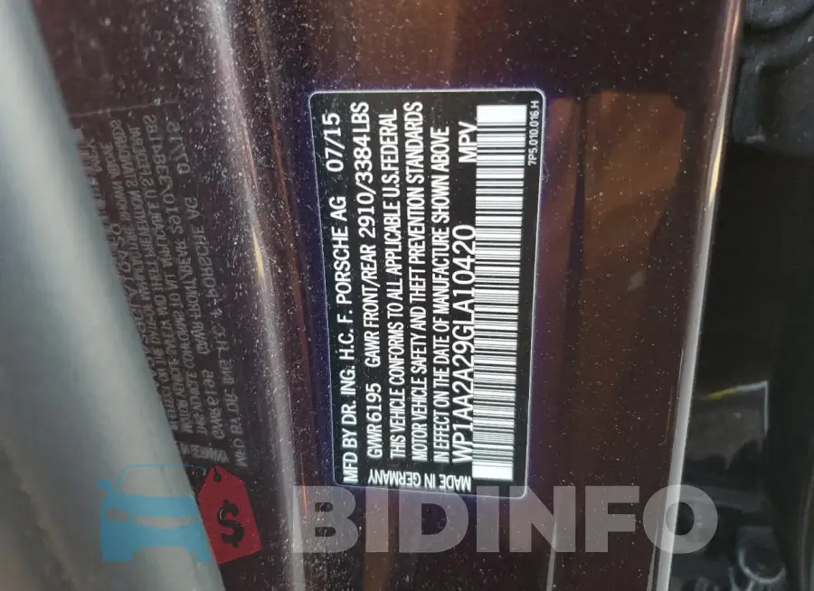 WP1AA2A29GLA10420 Photo# 12