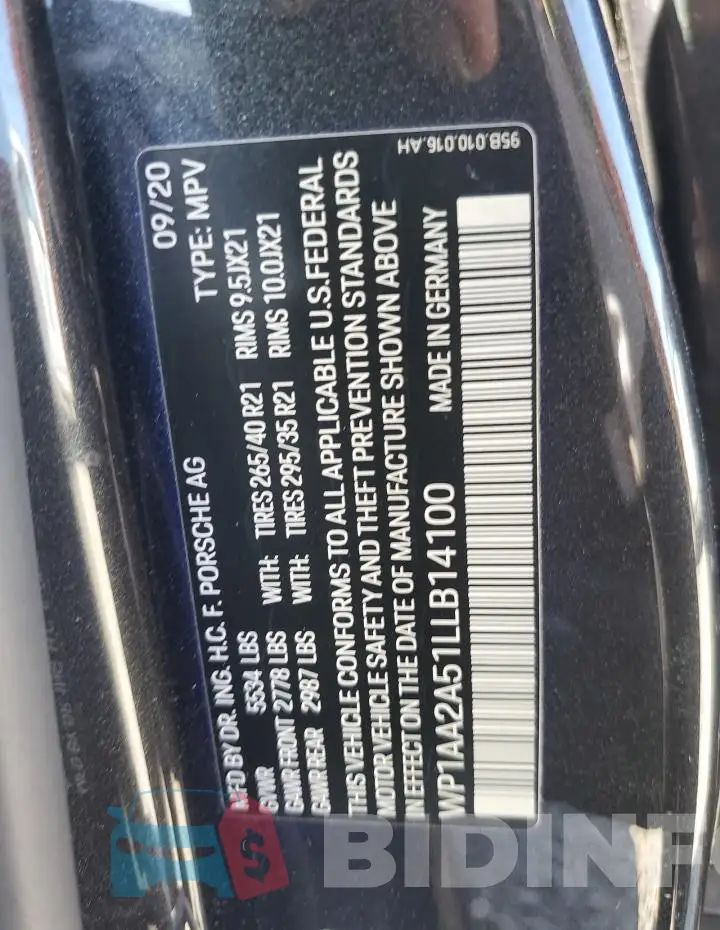 WP1AA2A51LLB14100 Photo# 13