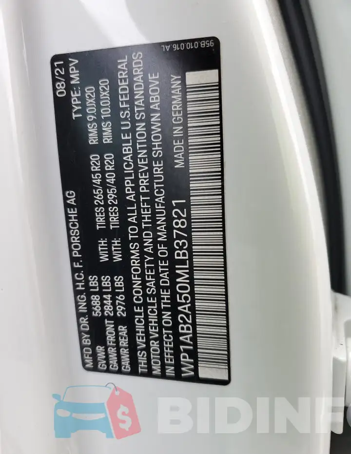 WP1AB2A50MLB37821 Photo# 14