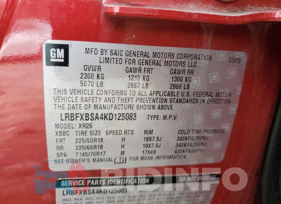 LRBFXBSA4KD125083 Photo# 13