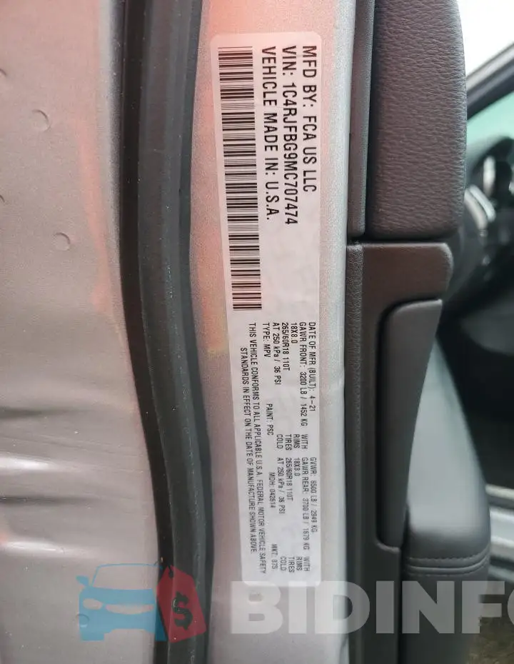 1C4RJFBG9MC707474 Photo# 14