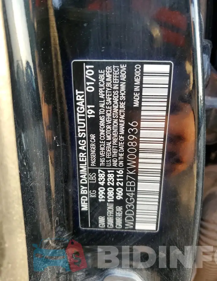 WDD3G4EB7KW008936 Photo# 12