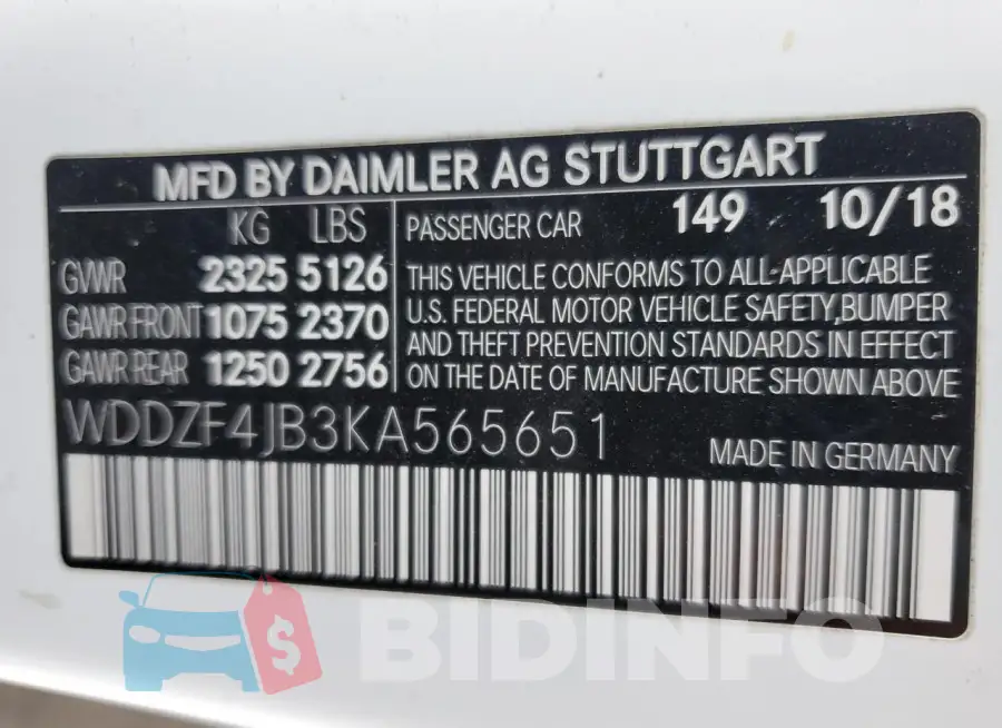 WDDZF4JB3KA565651 Photo# 12