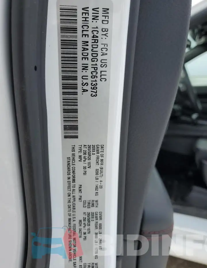 1C4RDJDG1PC613973 Photo# 14