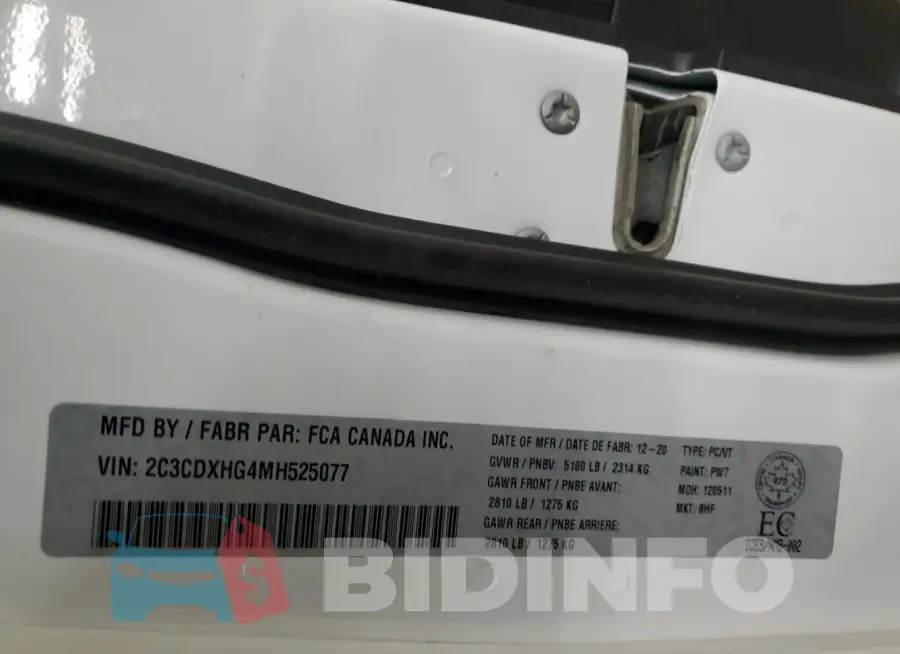 2C3CDXHG4MH525077 Photo# 12