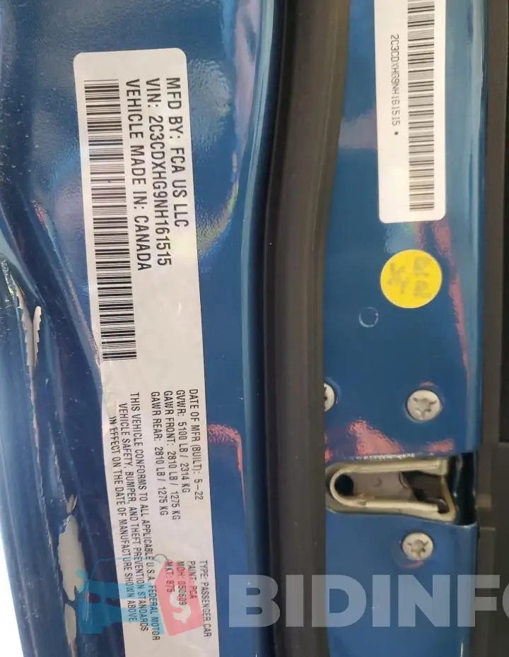 2C3CDXHG9NH161515 Photo# 12