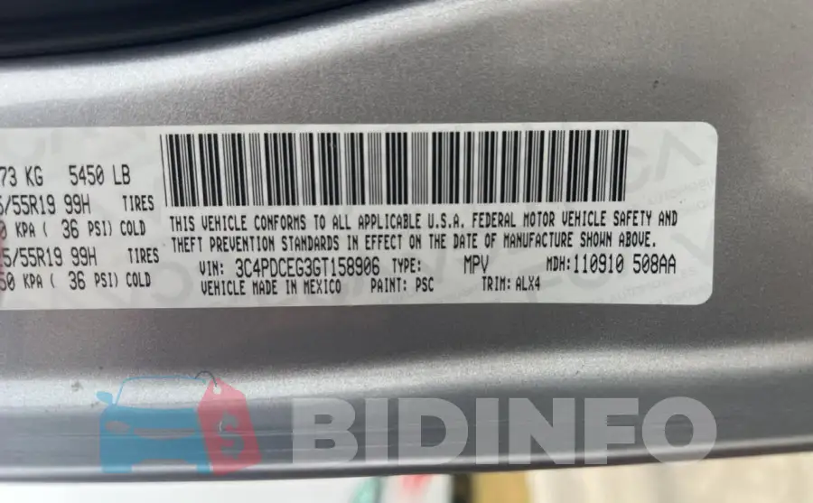 3C4PDCEG3GT158906 Photo# 10