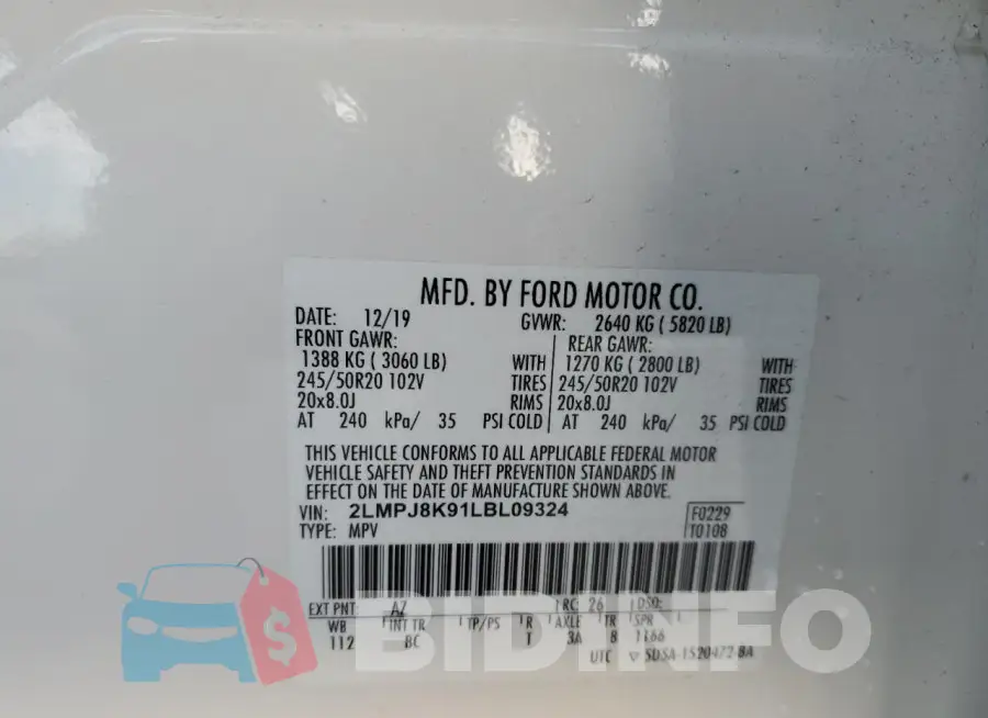 2LMPJ8K91LBL09324 Photo# 13