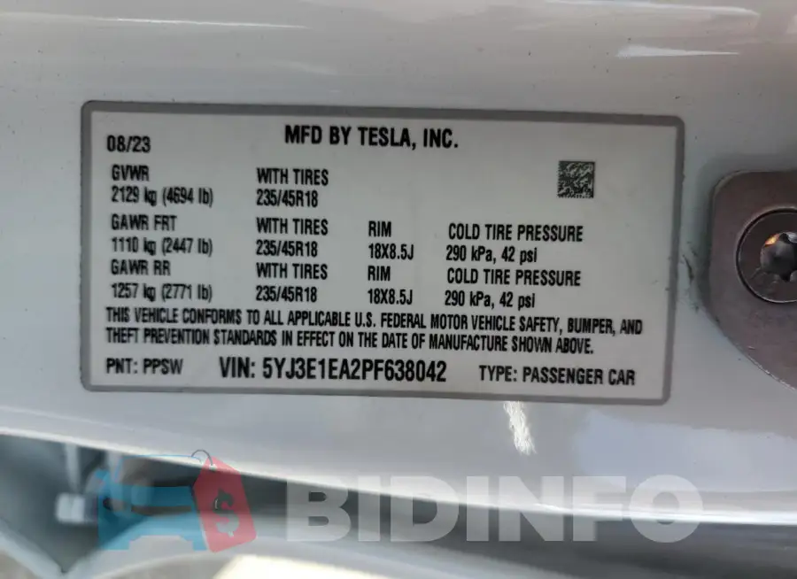 5YJ3E1EA2PF638042 Photo# 12