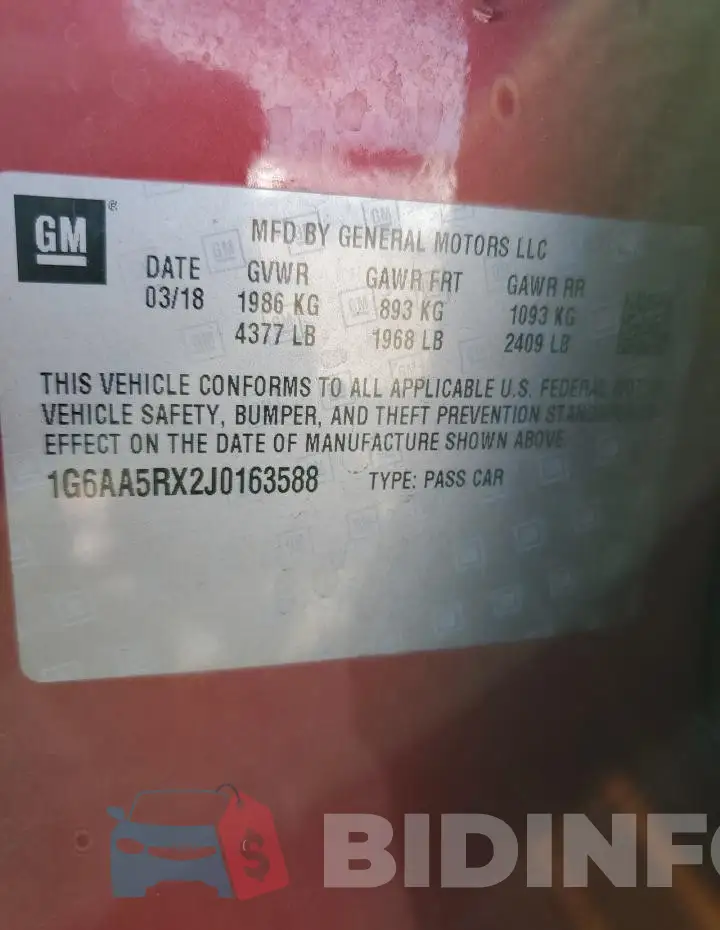 1G6AA5RX2J0163588 Photo# 12
