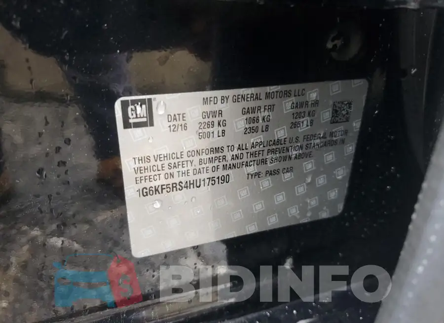 1G6KF5RS4HU175190 Photo# 12