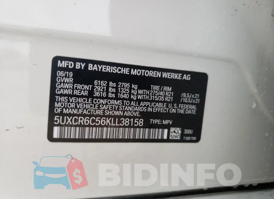 5UXCR6C56KLL38158 Photo# 13