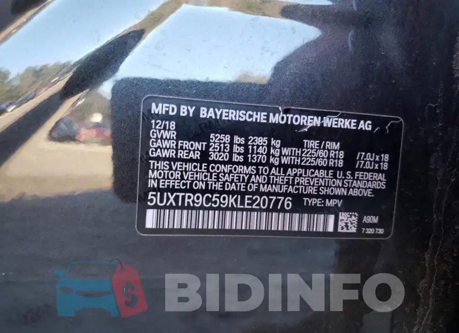 5UXTR9C59KLE20776 Photo# 13