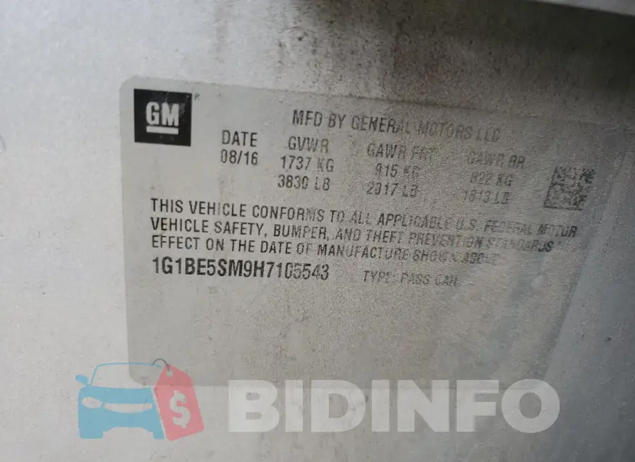 1G1BE5SM9H7105543 Photo# 12