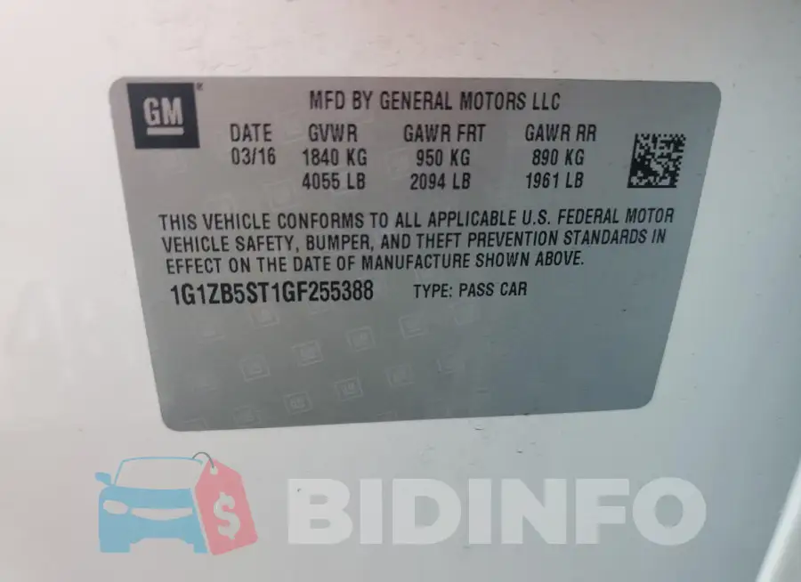 1G1ZB5ST1GF255388 Photo# 12