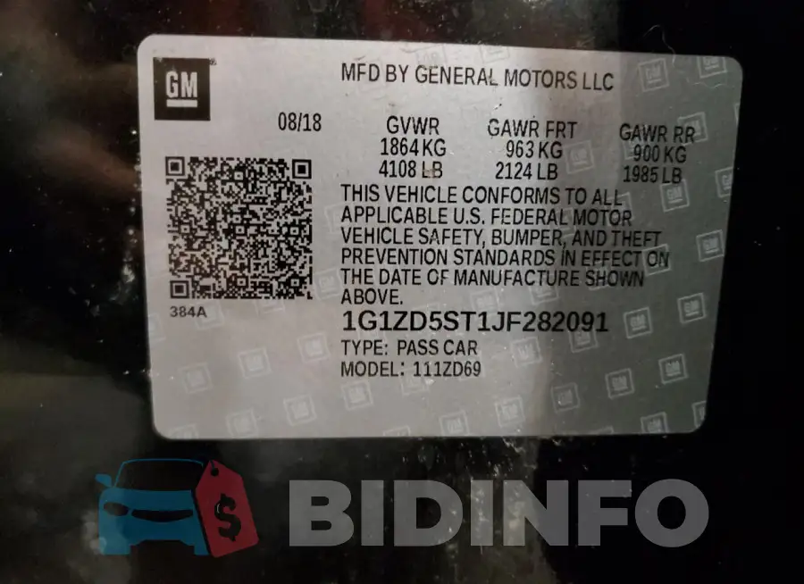 1G1ZD5ST1JF282091 Photo# 12
