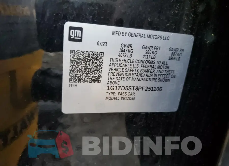 1G1ZD5ST8PF251106 Photo# 13