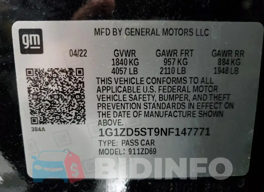 1G1ZD5ST9NF147771 Photo# 13
