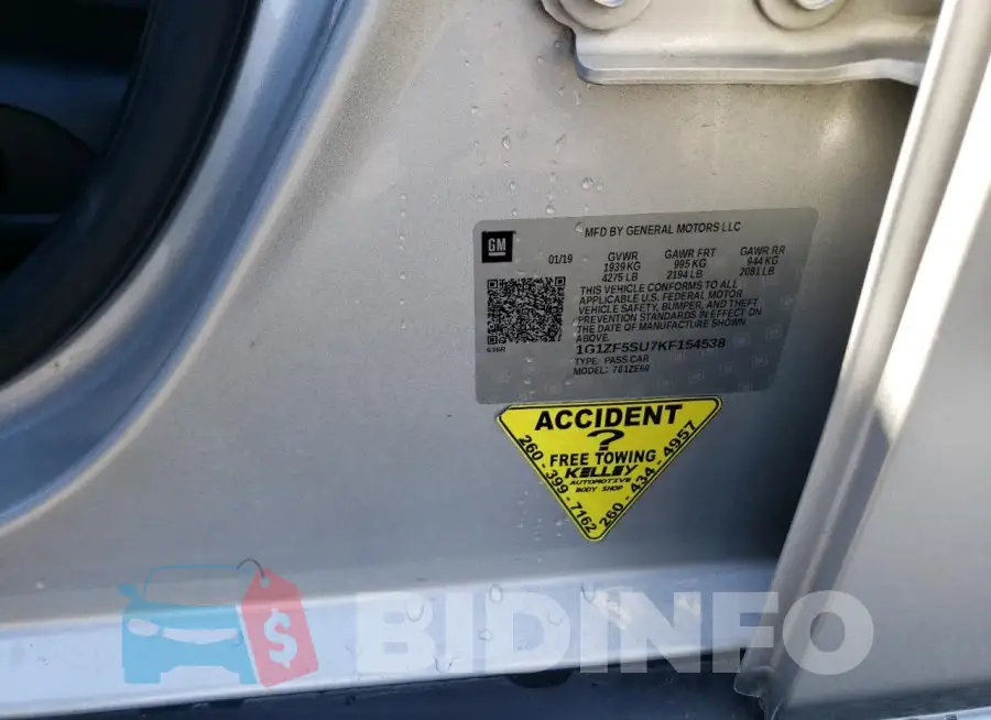 1G1ZF5SU7KF154538 Photo# 12