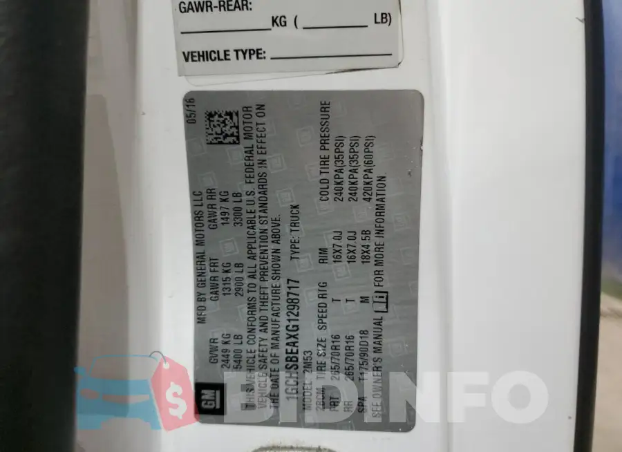 1GCHSBEAXG1298717 Photo# 12