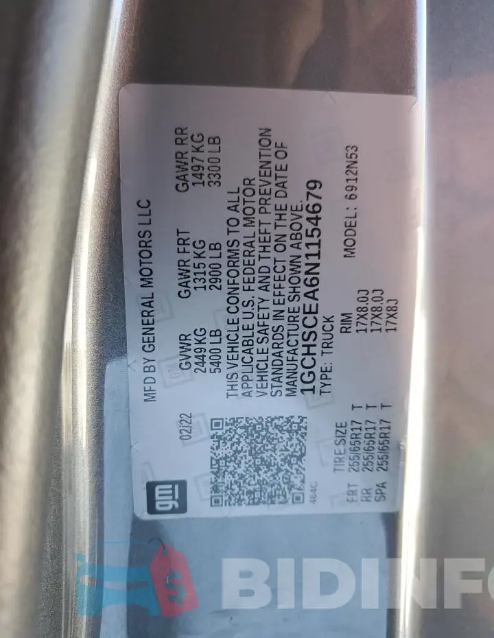 1GCHSCEA6N1154679 Photo# 12