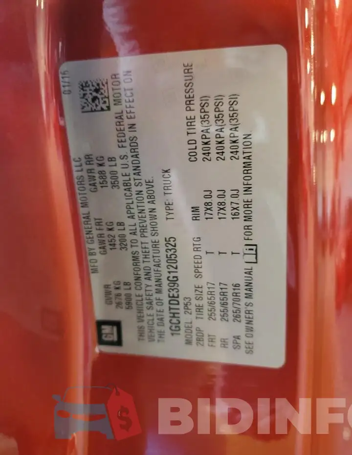 1GCHTDE39G1205325 Photo# 12