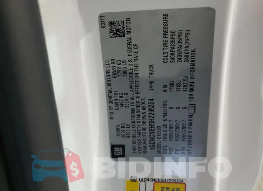1GCNCNEH5HZ295354 Photo# 12