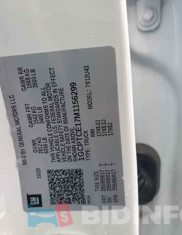 1GCPTCE17M1156299 Photo# 12