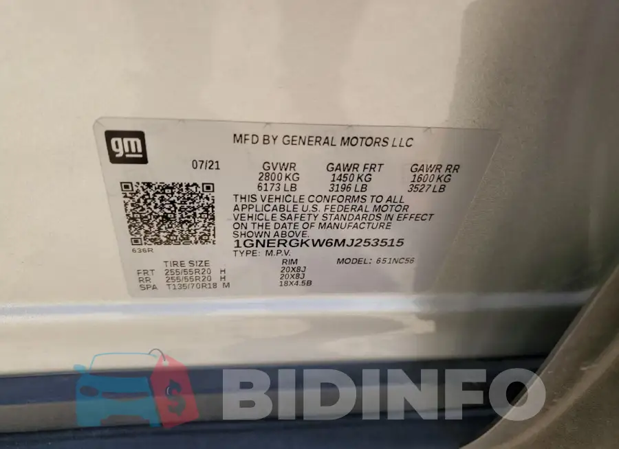 1GNERGKW6MJ253515 Photo# 13