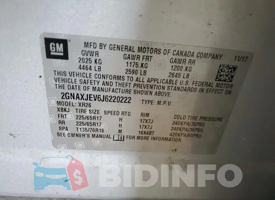2GNAXJEV6J6220222 Photo# 13