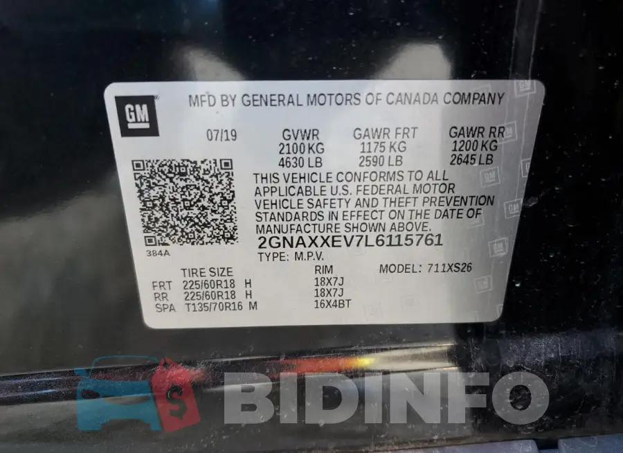2GNAXXEV7L6115761 Photo# 14