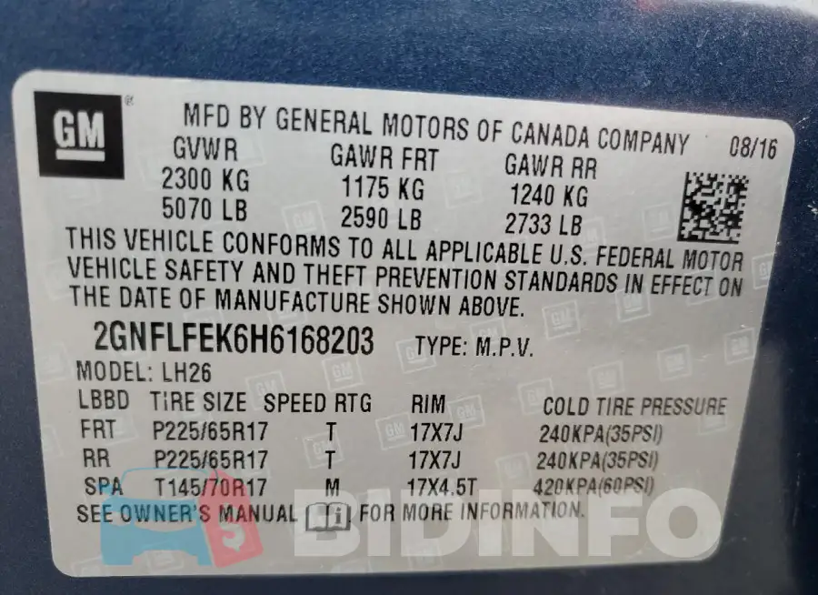 2GNFLFEK6H6168203 Photo# 13