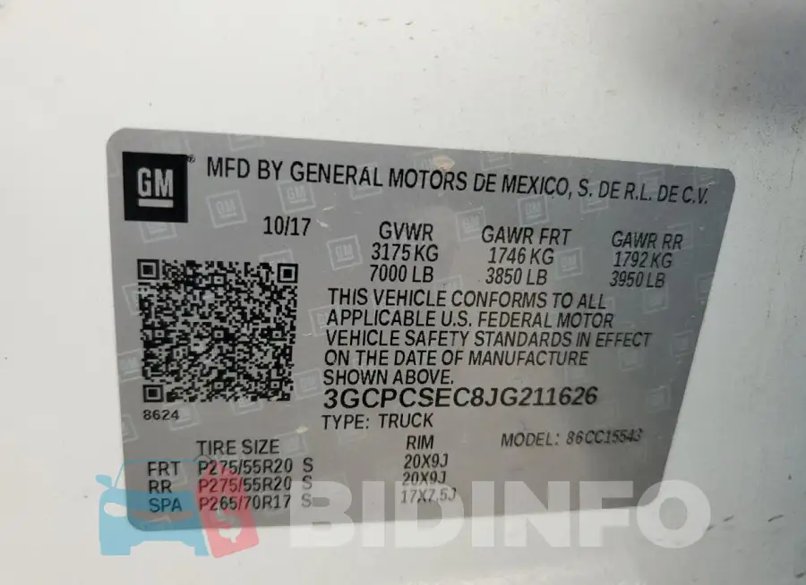 3GCPCSEC8JG211626 Photo# 12