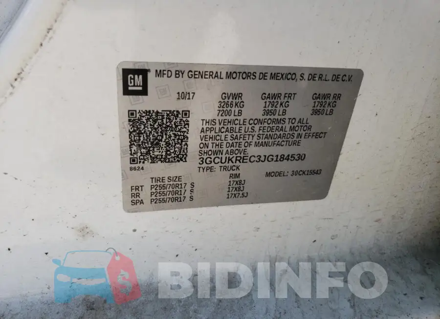 3GCUKREC3JG184530 Photo# 12