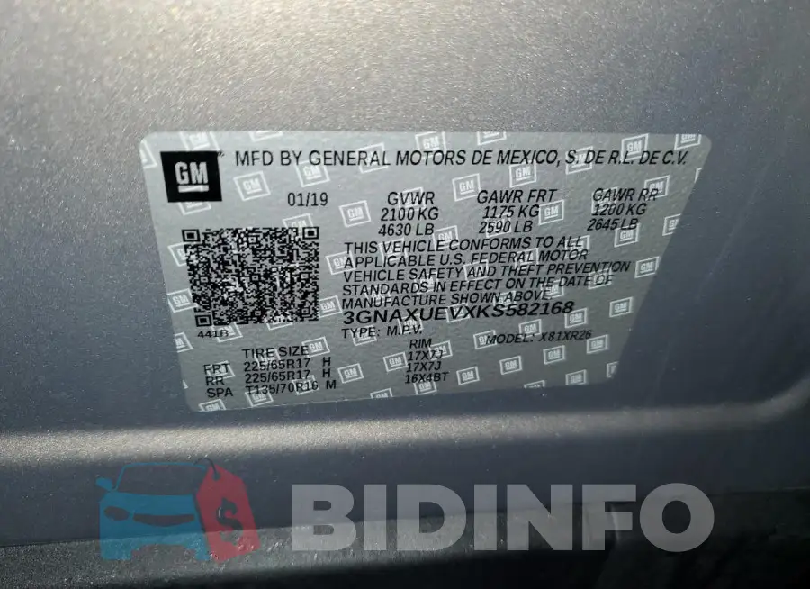 3GNAXUEVXKS582168 Photo# 13
