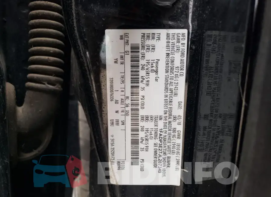 1FADP3E27JL287349 Photo# 12