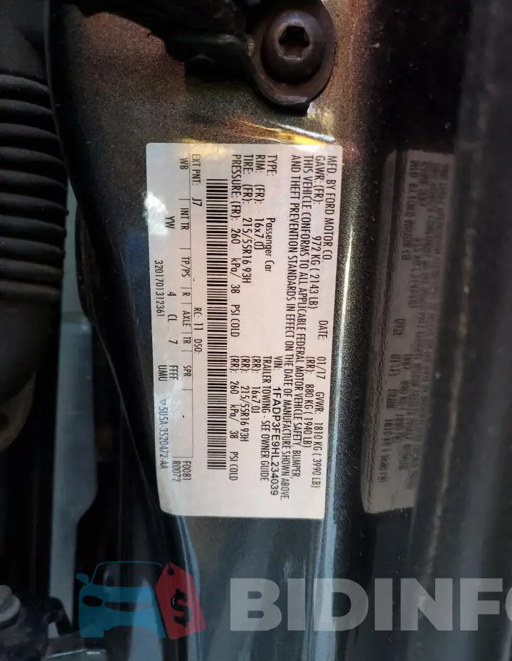 1FADP3FE9HL234039 Photo# 12