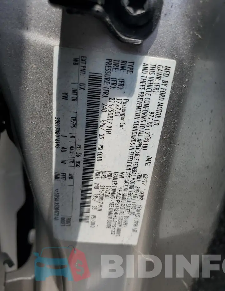 1FADP3H24HL319132 Photo# 12