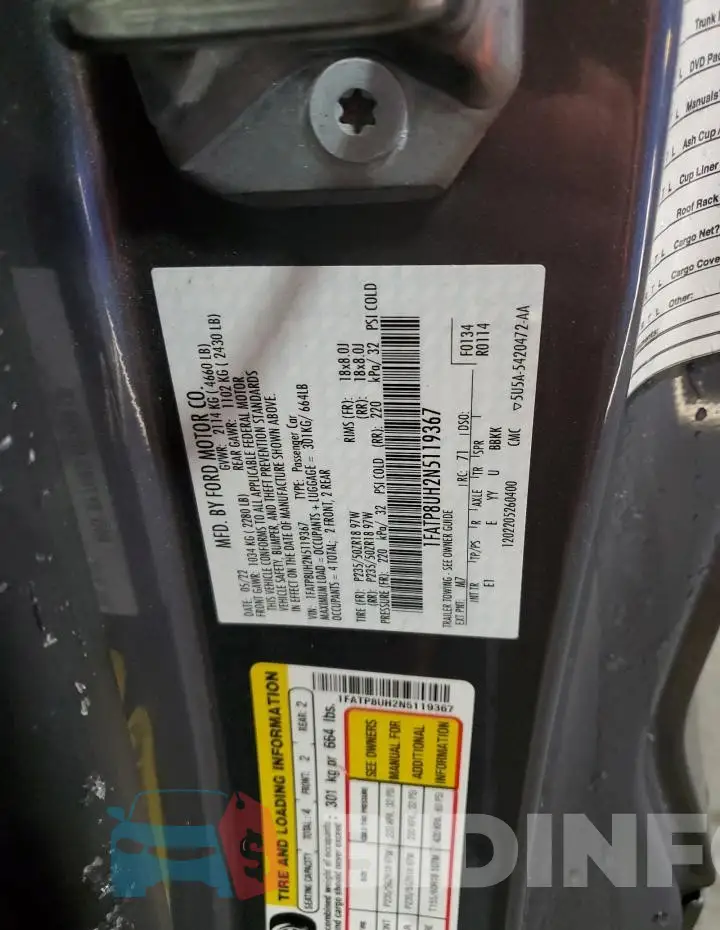 1FATP8UH2N5119367 Photo# 13