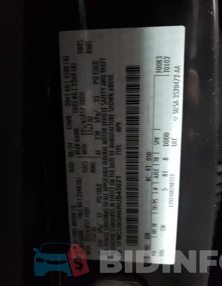 1FMCU9GN6RUB45021 Photo# 12