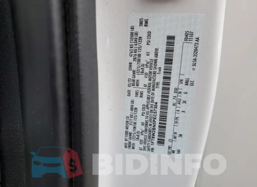 1FT8W2BN5PEC57304 Photo# 12