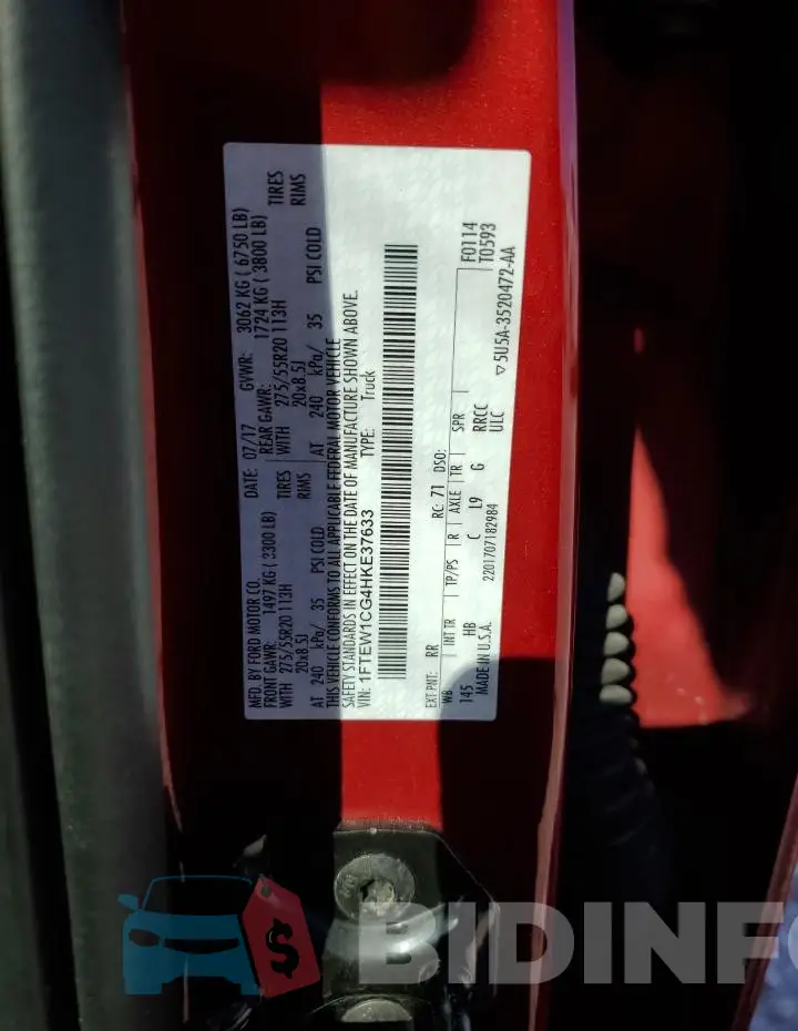 1FTEW1CG4HKE37633 Photo# 13